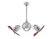 LivingStyles Atlas Acqua Solid Wood Ceiling Fan - Chrome offer