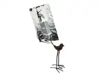 Firebird Metal Bird Card Holder with Wire Tail - 22cm