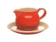 LivingStyles Chasseur La Cuisson 450ml Gravy Boat with Saucer - Red offer