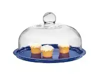 LivingStyles Chasseur La Cuisson Cake Platter with Lid - Blue offer
