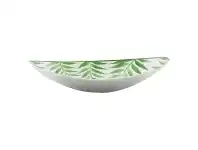 LivingStyles Palm Leaf Enamelled Aluminium Oval Bowl, Medium offer