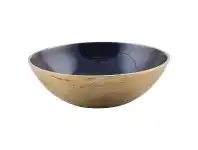 LivingStyles Baloney Enamelled Aluminium Round Bowl, Medium, Cobalt Blue/Gold offer
