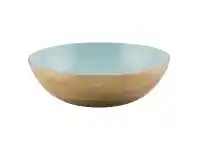 LivingStyles Baloney Enamelled Aluminium Round Bowl, Large, Sky Blue/Gold offer