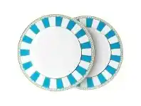 Noritake Carnivale Fine China Cake Plate, Large, Set of 2, Light Blue