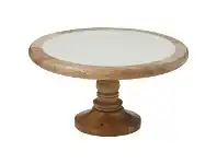 LivingStyles Eliot Marble & Mango Wood Footed Serving Board / Cake Stand offer