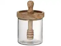 LivingStyles Hemingway Mango Wood & Glass Honey Jar offer