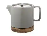 Leaf & Bean Soren Ceramic Teapot, Grey