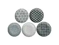 Komon 5 Piece Porcelain Salad Plate Set