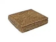 LivingStyles Savannah Rattan Square Table Placemat, Set of 6, Tobacco offer
