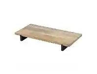LivingStyles James Mango Wood Rectangular Serving Board with Metal Stand offer