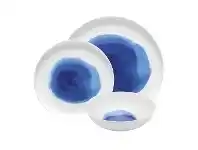 LivingStyles Ecology Watercolour 12 Piece Bone China Dinner Set, Ocean offer