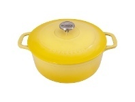 LivingStyles Chasseur Cast Iron Round French Oven, 26cm, Lemon Yellow offer