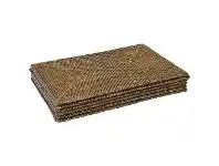 LivingStyles Savannah Rattan Rectangular Table Placemat, Set of 6, Tobacco offer
