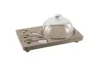 Monroe Mango Wood Cheesboard with Dome & Knives