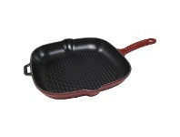 LivingStyles Chasseur Cast Iron Square Grill Pan, 25cm, Bordeaux offer