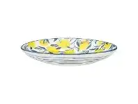 LivingStyles Ecology Punch Stoneware Shallow Bowl, Large, Lemon offer