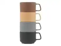 LivingStyles Ecology Stack 4 Piece Assorted Porcelain Mug Set offer