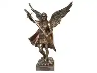 LivingStyles Veronese Cold Cast Bronze Coated Angel Figurine, Michael Holding Sword offer