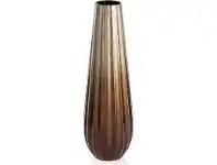LivingStyles Ramses Painted Ceramic Medium Fluted Conical Tall Vase - Brass/Copper offer