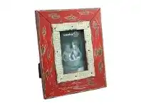 LivingStyles Royan 4x6 Inch Distressed Wooden Photo Frame - Red offer