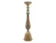 LivingStyles Cottesloe Mango Wood Pillar Candle Holder, Medium offer