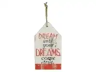 LivingStyles Lavida Wooden Hanging Wall Sign, "Dreams Come True" offer