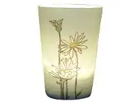 LivingStyles Kiva Porcelain Tealight/Votive Holder, Painted Daisy offer