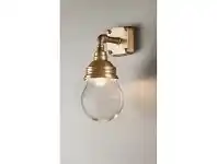 LivingStyles Dover Metal & Glass Wall Sconce, Antique Brass offer