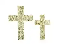 LivingStyles Martha 2 Piece Bone Cross Set with Fine Scroll offer