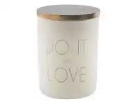 LivingStyles Do It with Love Frosted Glass Candle Holder with Linen Scent Wax offer