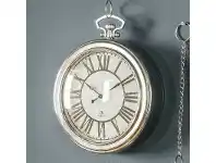 LivingStyles Stia Pocket Watch Wall Clock, 24cm, Chrome offer