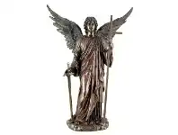LivingStyles Veronese Cold Cast Bronze Coated Angel Figurine, Zadkiel The Archangel of Freedom & Mercy offer