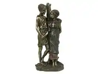 LivingStyles Veronese Cold Cast Bronze Coated African People Figurine, Utoto Mpenzi, Childhood Sweethearts offer