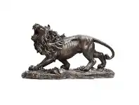 LivingStyles Veronese Cold Cast Bronze Coated Wild Life Figurine, Roaring Lion offer