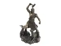 LivingStyles Veronese Cold Cast Bronze Coated Norse Mythology Figurine, Thor offer