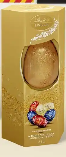 BIG W Lindt Lindor Milk Egg & Assorted Mini Egg 83g offer