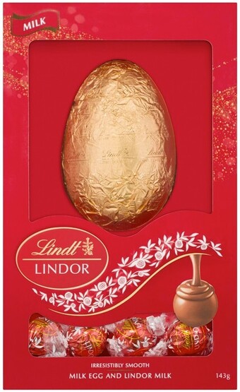 BIG W Lindt Lindor Milk Chocolate Egg - 143g offer