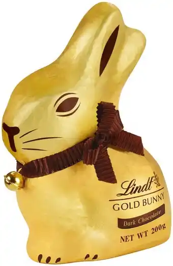 BIG W Lindt Gold Easter Bunny Dark Chocolate - 200g offer