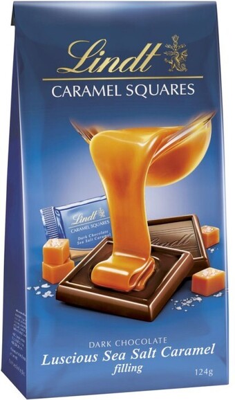 BIG W Lindt Caramel Square Dark Bag 124g offer
