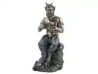 LivingStyles Veronese Cold Cast Bronze Coated Greek Mythology Figurine, Pan offer