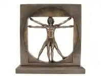LivingStyles Veronese Cold Cast Bronze Coated Figurine, Leonardo Da Vinci's Study of Proportion offer