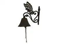LivingStyles Cast Iron Butterfly Wall Mount Door Bell, Antique Rust offer