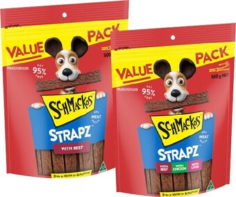 BIG W Schmackos Strapz Varieties 500g offer