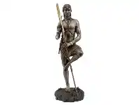 LivingStyles Veronese Cold Cast Bronze Coated African People Figurine, Angolia, Watchful Warrior offer