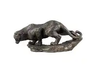 Veronese Cold Cast Bronze Coated Wild Life Figurine, Howling Leopard