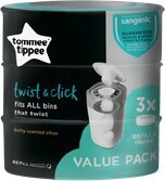 BIG W Tommee Tippee Twist and Click Nappy Bin Eco Refill Cassettes 3 Pack offer