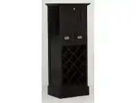 LivingStyles Solid Mahogany Fold Out Cabinet Wine Rack, Chocolate offer