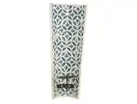 LivingStyles Milawa Ceramic Wall Mount Candle Holder, Blue offer
