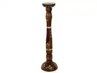 LivingStyles Baldo Wood and Brass Tall Candle Holder offer