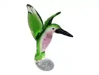 LivingStyles Hand Made Glass Art Figurine - Humming Bird, Green offer